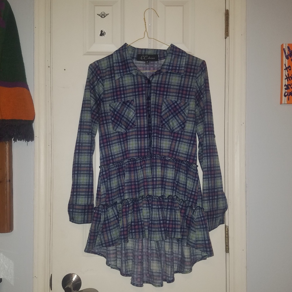 Plaid Peplum Shirt